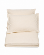 AANGĪ Natural Ivory Hemp Cotton Double Bed Sheet and Pillow Cover Set