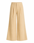 AANGĪ Women’s Beige Flared Pant | 80% Hemp 20% Cotton | Sustainable Semi-Formal Wide-Leg Trouser