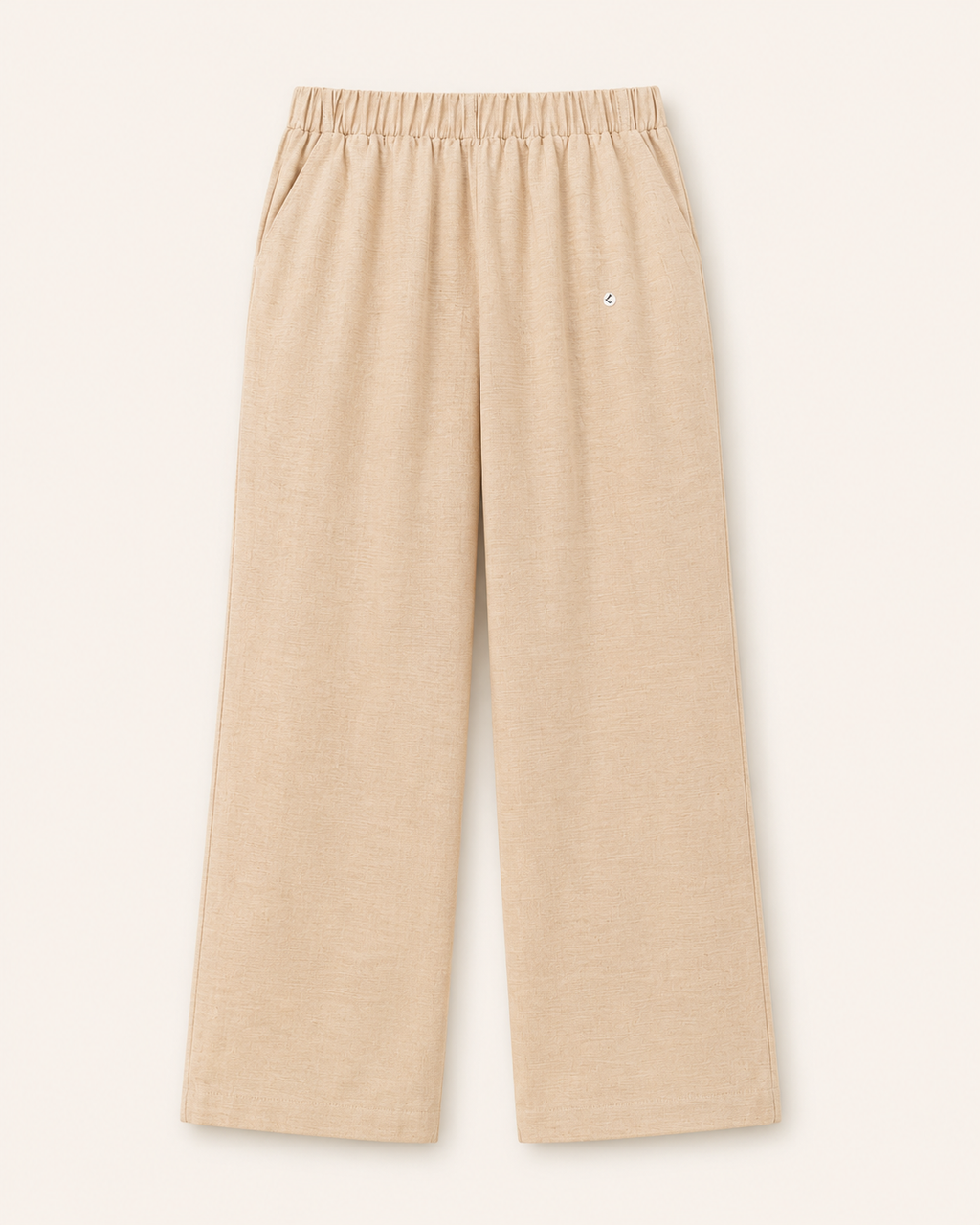 AANGĪ Beige Formal Hemp Cotton Pant