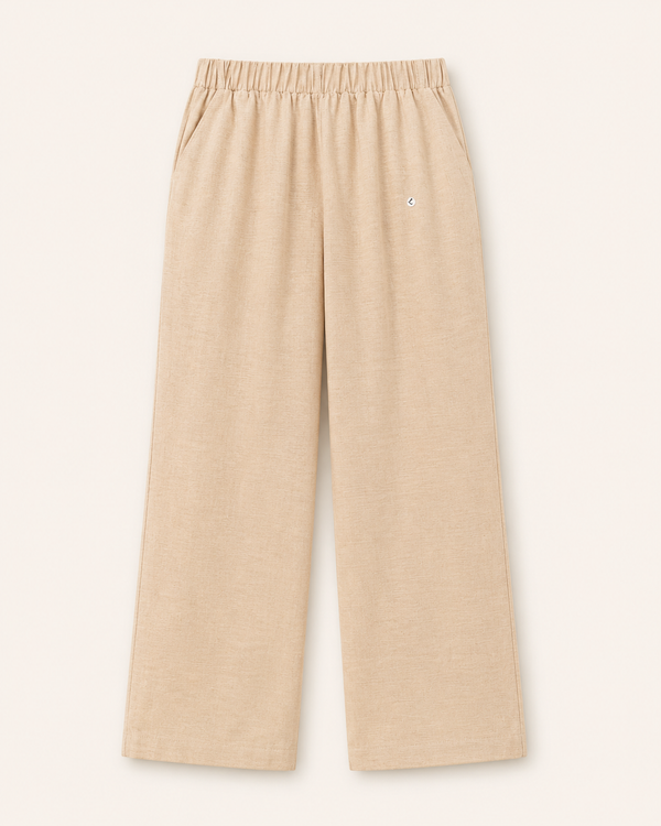 AANGĪ Beige Formal Hemp Cotton Pant