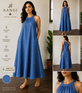 AANGĪ Azure Breeze Artisan Dress