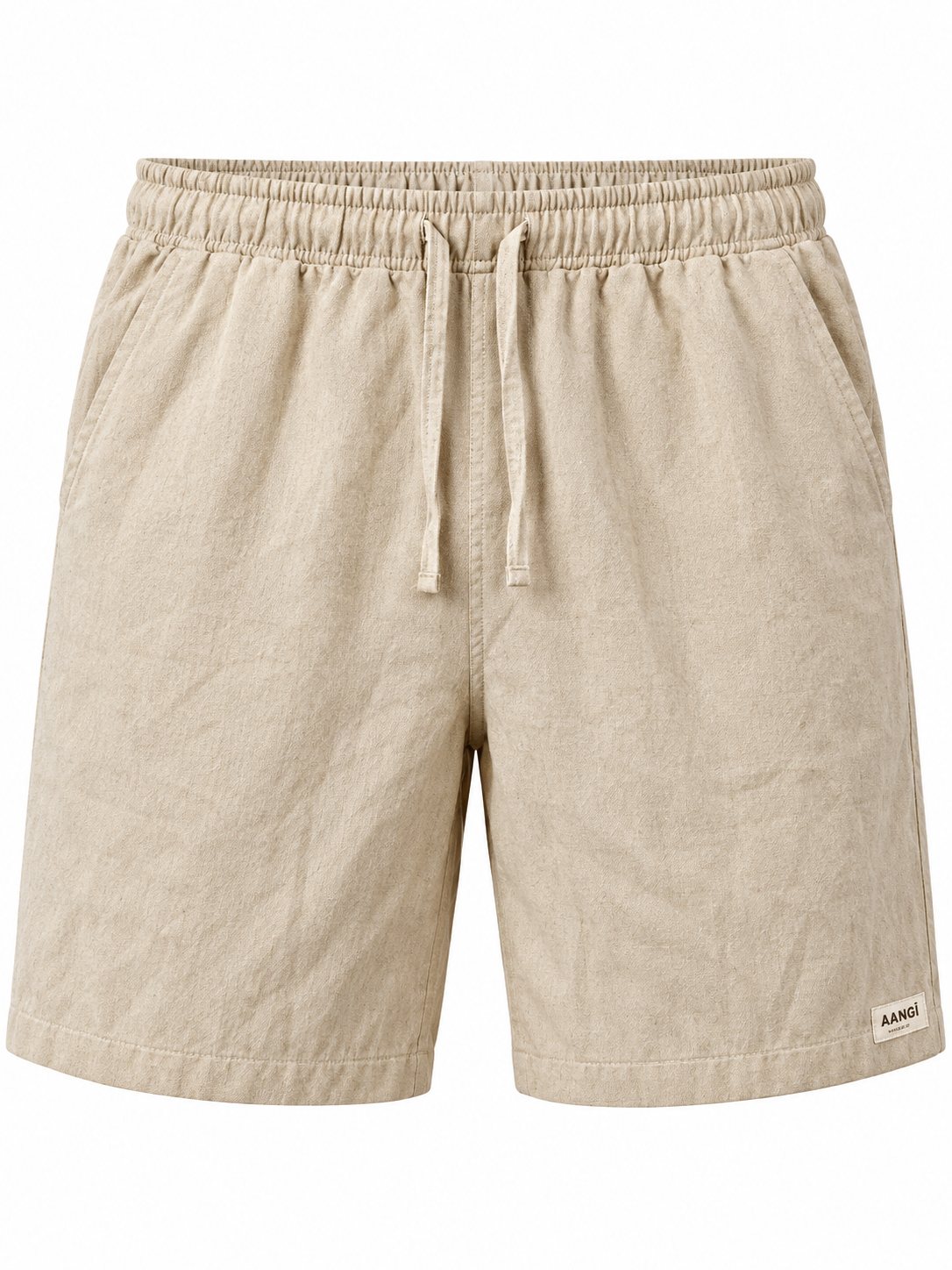 AANGĪ Natural Flax Hemp-Cotton Unisex Relaxed Shorts