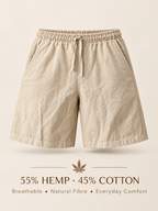 AANGĪ Natural Flax Hemp-Cotton Unisex Relaxed Shorts