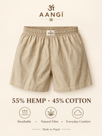 AANGĪ Natural Flax Hemp-Cotton Unisex Boxer
