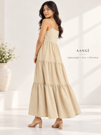 Natural Flax Tiered Hemp Maxi Dress