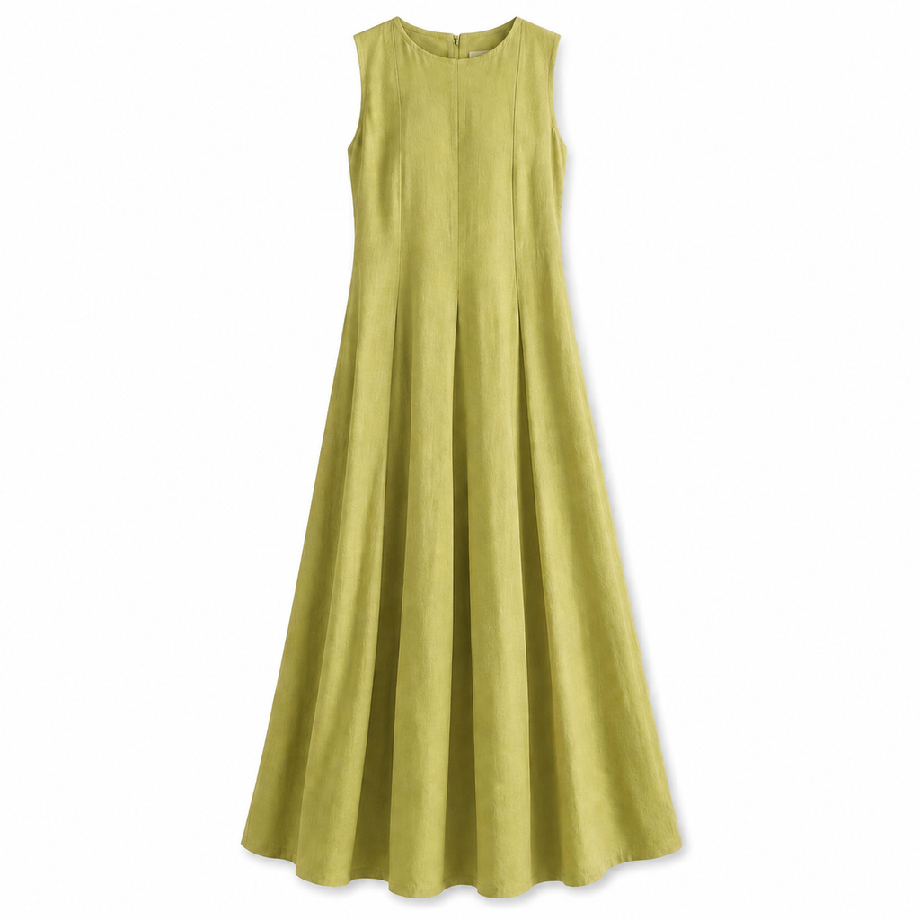 Himalayan Hemp Artisan Dress – Olive Sage