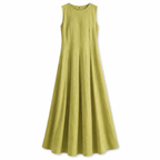 Himalayan Hemp Artisan Dress – Olive Sage