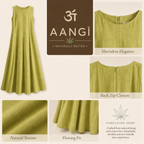 Himalayan Hemp Artisan Dress – Olive Sage