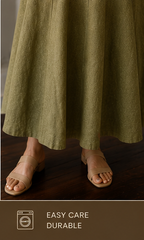 Himalayan Hemp Artisan Dress – Olive Sage