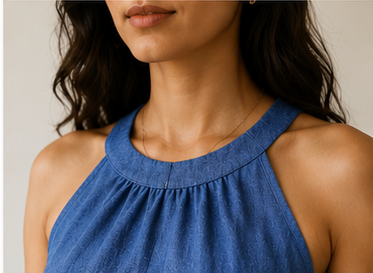 AANGĪ Azure Breeze Artisan Dress