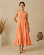 AANGĪ Sleeveless Layered Dress for Women | Sustainable Hemp Blend | M Size