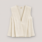 AANGĪ Natural Ivory V-Neck Hemp Cotton Vest Top