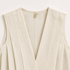 AANGĪ Natural Ivory V-Neck Hemp Cotton Vest Top
