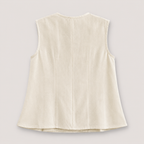 AANGĪ Natural Ivory V-Neck Hemp Cotton Vest Top