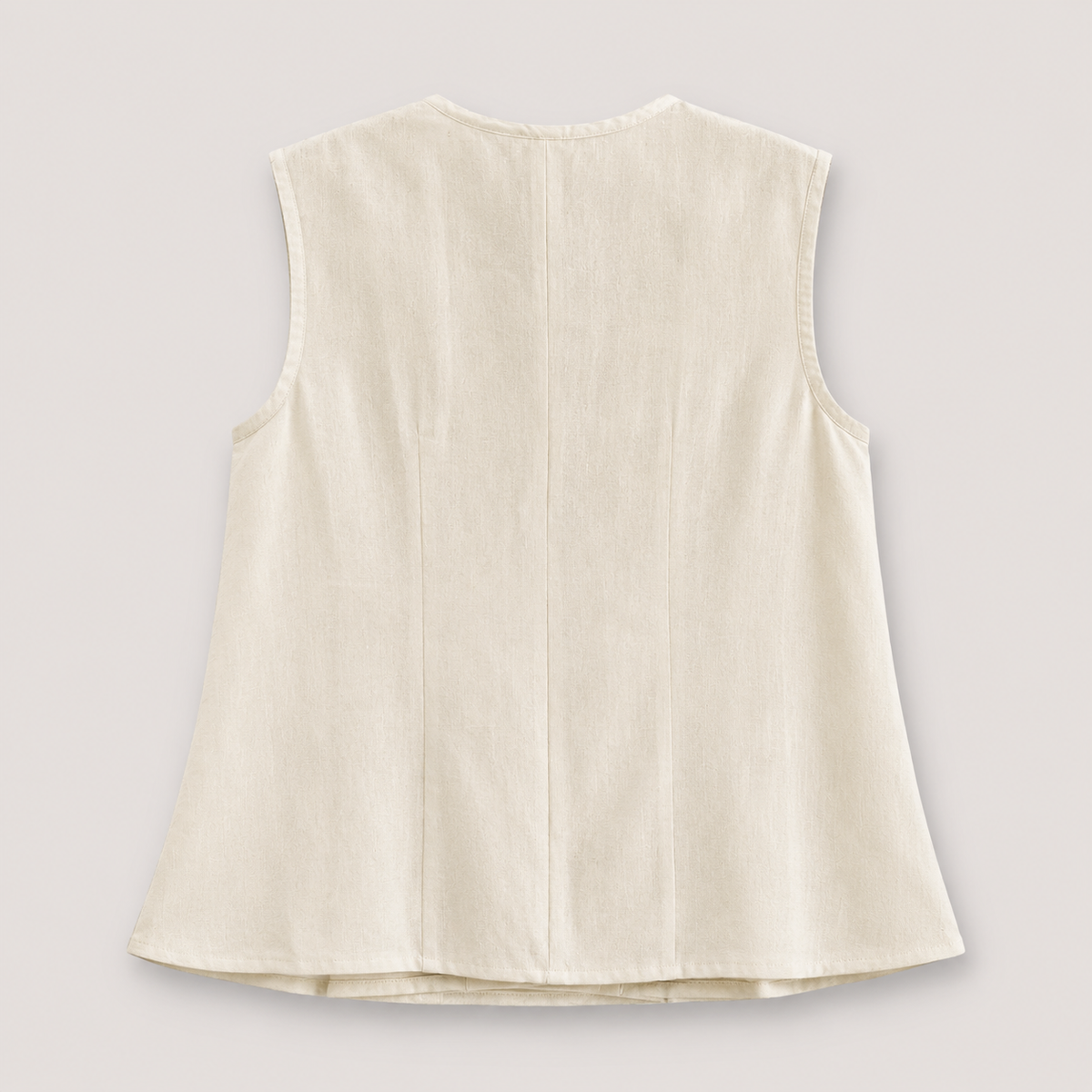 AANGĪ Natural Ivory V-Neck Hemp Cotton Vest Top