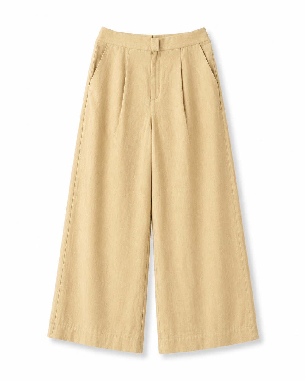 AANGĪ Women’s Butter Beige Hemp Cotton Wide-Leg Trouser