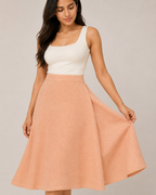 AANGĪ Peach A-Line Hemp Cotton Skirt