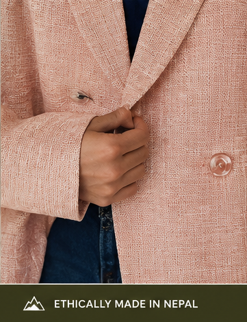 Peach Hemp Tailored Blazer