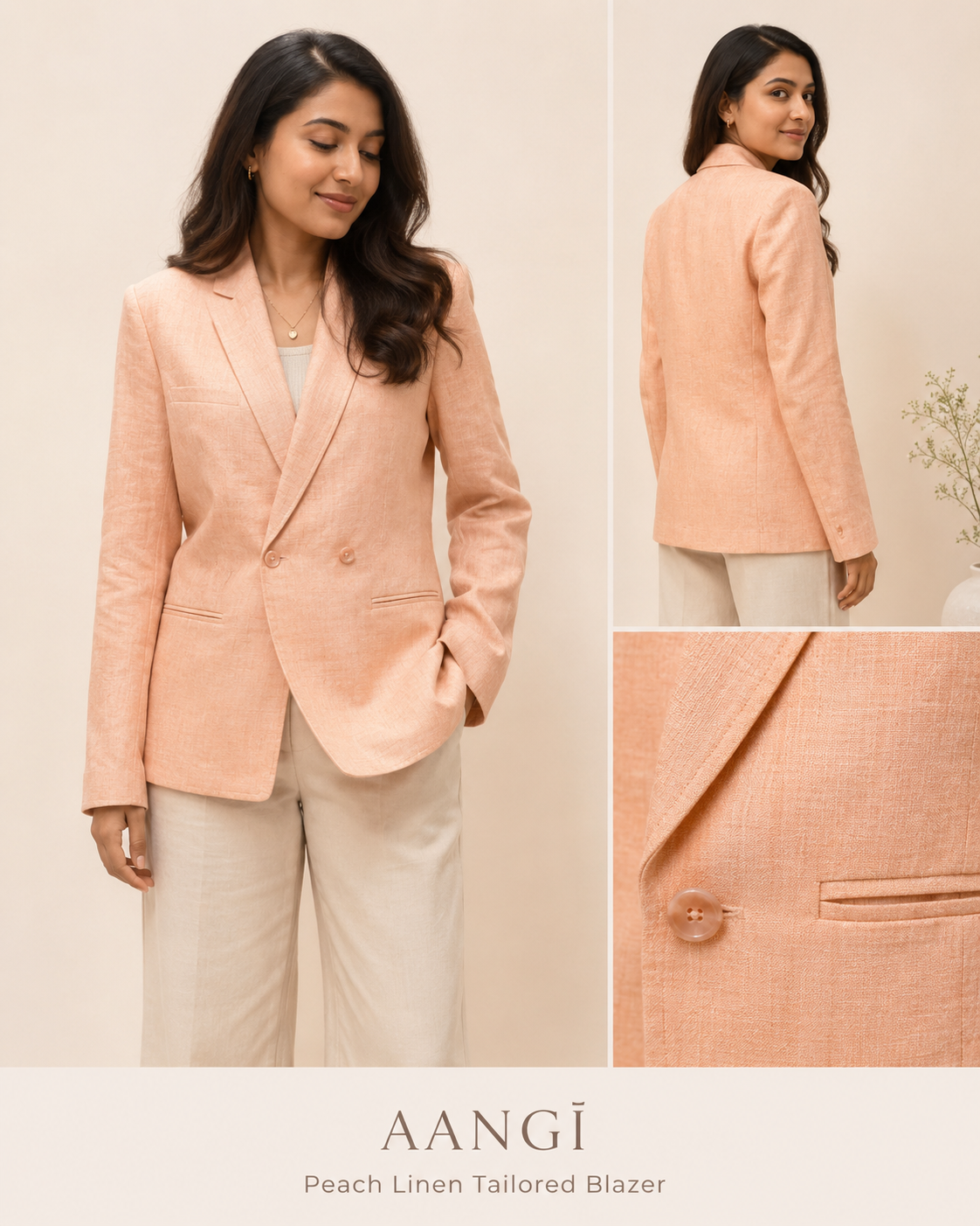 Peach Hemp Tailored Blazer